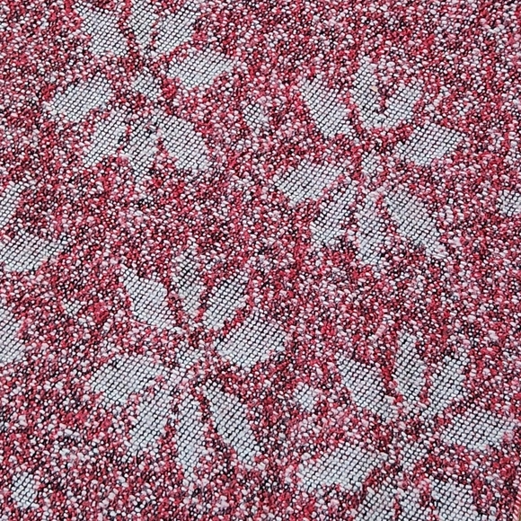 Cejon Italian holiday red knit scarf fringe snowflake poinsettia - Picture 4 of 7